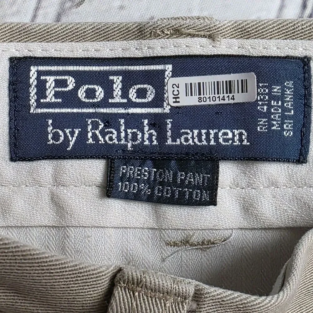 Polo Ralph Lauren Men's 34x34 Khaki Beige Preston Chino Pants